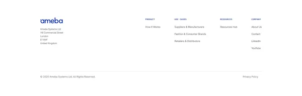 Ameba: Cut the wasted time, money and product in your supply chain - Landing design inspiration