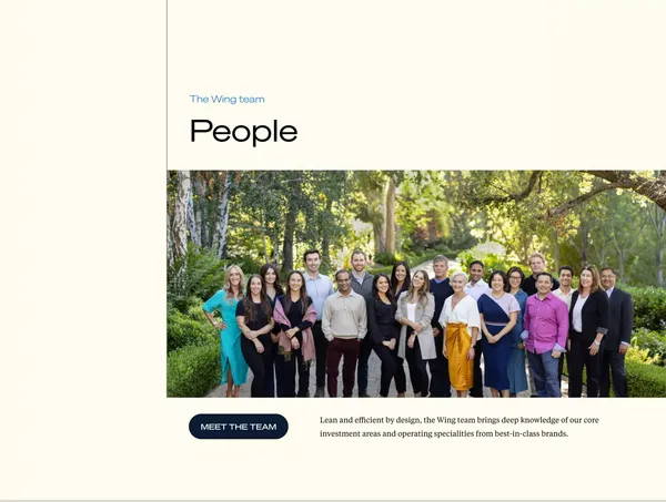 Wing Venture Capital - Landing design inspiration