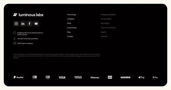 Luminous Labs - Landing design inspiration