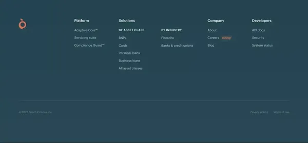 Infrastructure for tomorrow’s lending products | Peach - Landing design inspiration