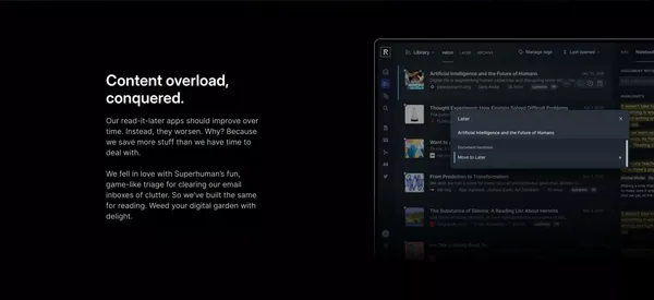 Readwise Reader | The first read-it-later app built for power readers. - Landing design inspiration