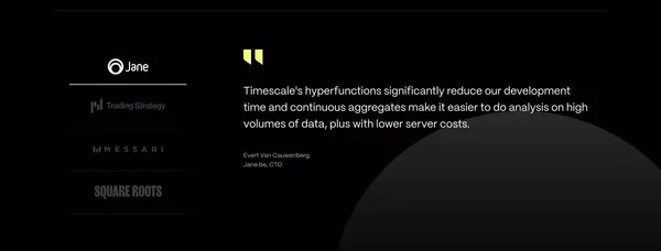 Timescale is PostgreSQL++ for time series and event data | Timescale - Landing design inspiration