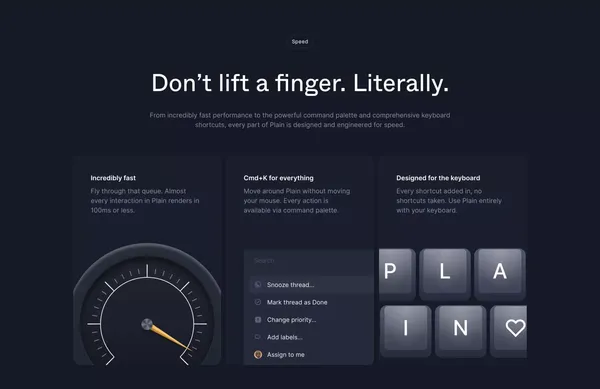 Plain - Support for developers - Landing design inspiration