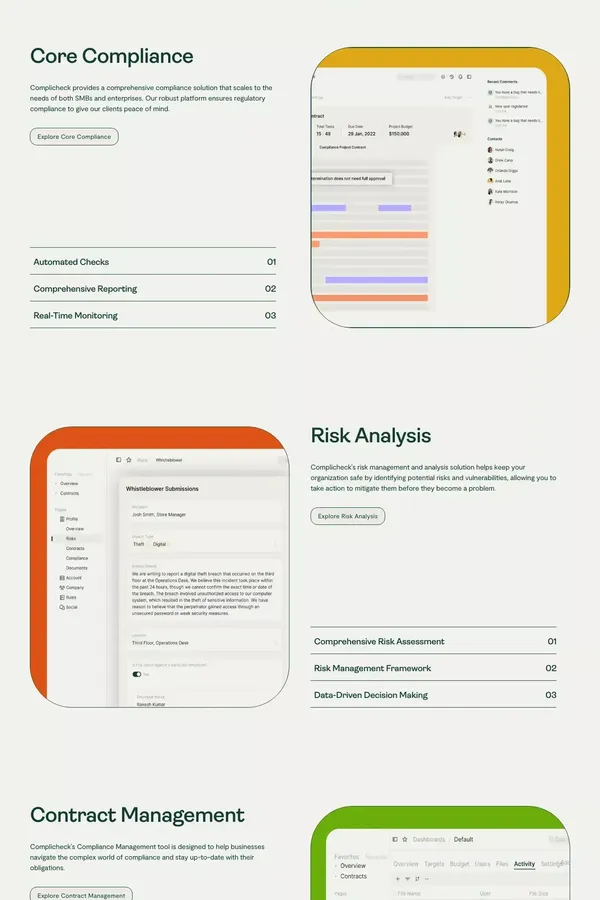 Complicheck - India's leading compliance solution - Landing design inspiration