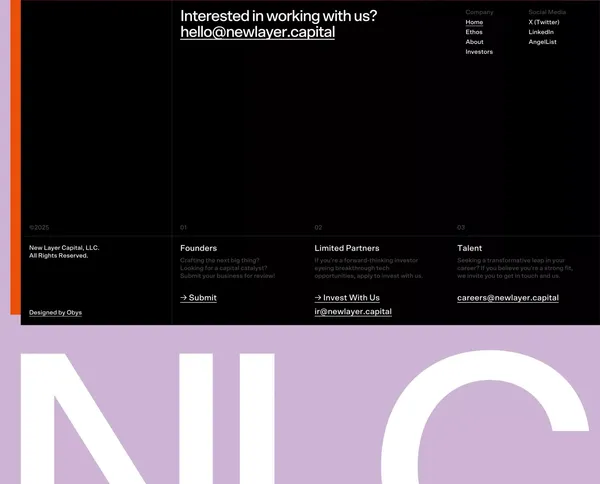 NLC | New Layer Capital - Portfolio design inspiration