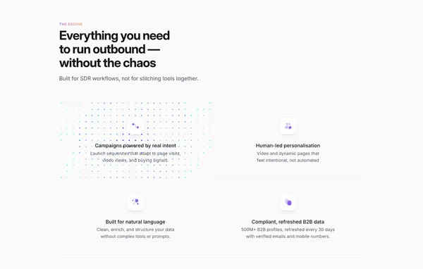 Sendr.ai - The all-in-one Outreach CRM for modern sales teams - Landing design inspiration
