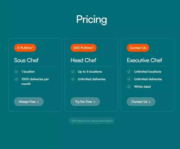 TasteGo - Landing design inspiration
