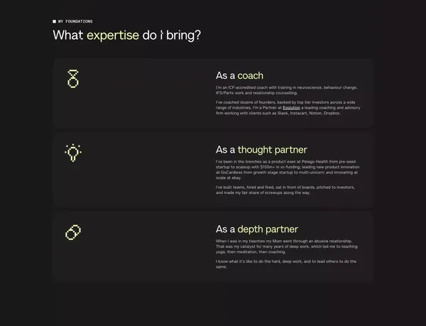 The Uncommon Founder Â· Coach and advisor - Landing design inspiration