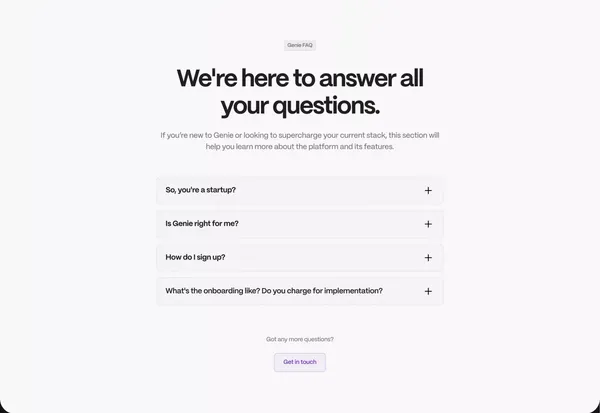 Genie - Scale your e-com backend ops, effortlessly. - Landing design inspiration