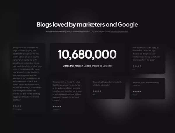 Satellitor: Launch SEO blogs on autopilot, that bring traffic - Landing design inspiration