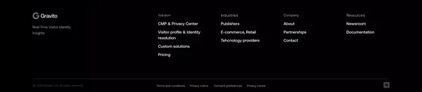 Gravito Ltd - Real-Time Identity Resolution & Consent Management - Landing design inspiration