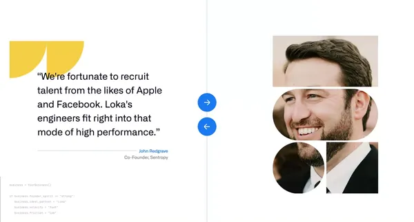 Loka - Fast Product Launch & Market Impact from Apps to AI - Landing design inspiration