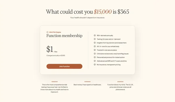 Function | 100 Healthy Years - Landing design inspiration