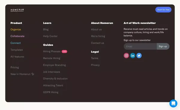 Homerun: where hiring comes together - Landing design inspiration