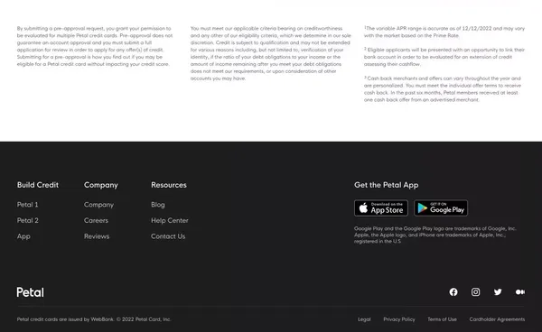 Petal - Responsible credit for the modern world. - Landing design inspiration