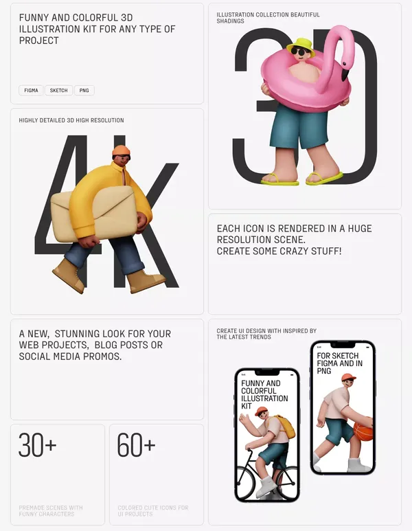 GUUULP! 3d Illustration Kit - Landing design inspiration
