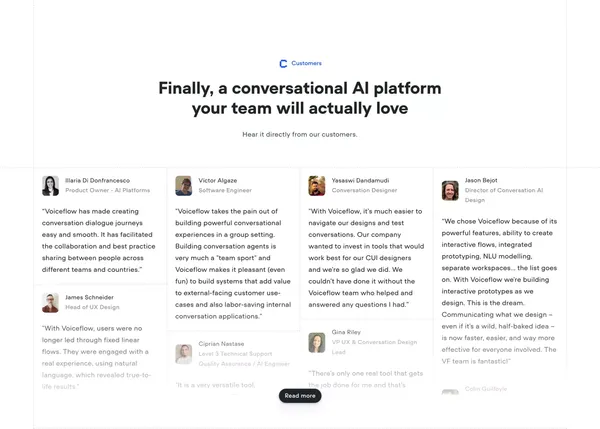 Voiceflow | Build Impactful AI Agents - Landing design inspiration
