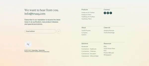 TruAQ | Clean air for everyone - Landing design inspiration
