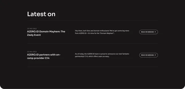 AZERO.ID – Domain Service on Aleph Zero - Landing design inspiration