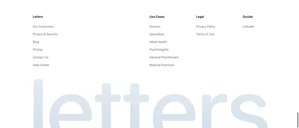Letters.App - Write Medical Letters Instantly & AI Medical Scribe - Landing design inspiration