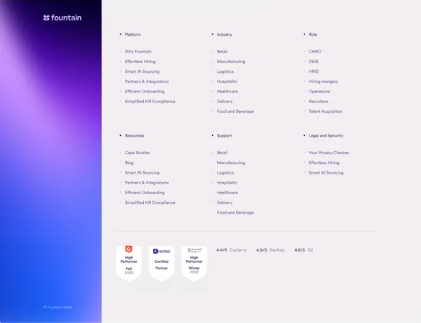Fountain - Your Frontline Workforce Management Platform - Landing design inspiration