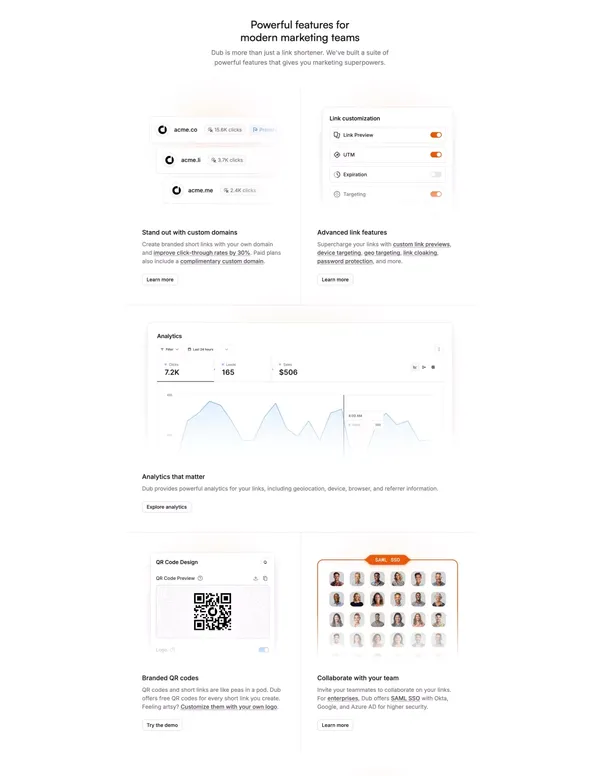 Dub.co - Link Management for Modern Marketing Teams - Landing design inspiration