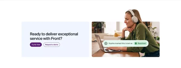 Front - The Platform for Exceptional Customer Service at Scale - Landing design inspiration