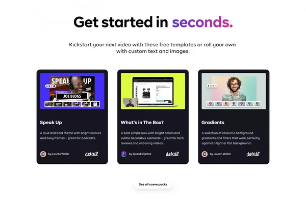 Detail â Capture everything - Landing design inspiration