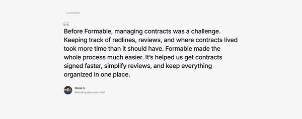 Formable — Modern way to manage contracts - Landing design inspiration