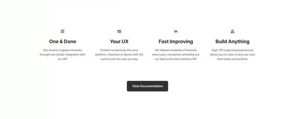 Gigs - Connectivity for your customers - Landing design inspiration