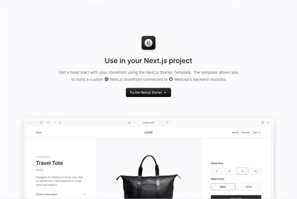 Medusa - Building blocks for digital commerce - Landing design inspiration