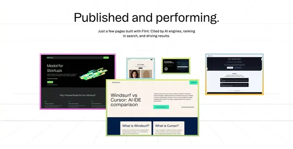 Flint | Autonomous websites. Launch landing pages fast. - Landing design inspiration
