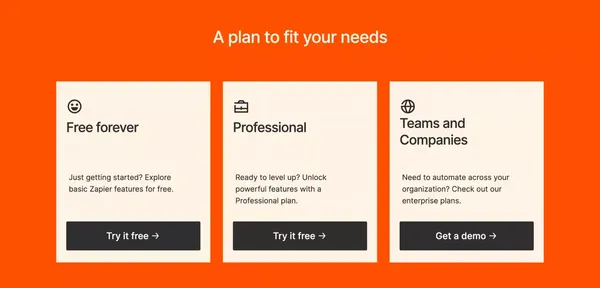 Zapier | Automation that moves you forward - Landing design inspiration