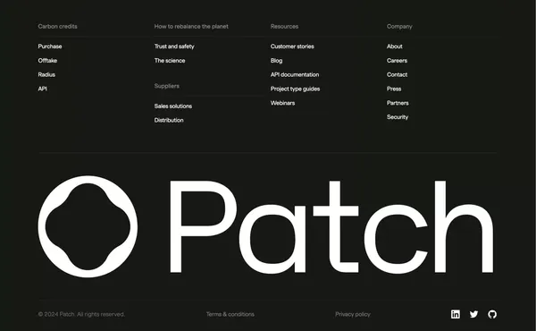 Patch | The platform scaling unified climate action - Landing design inspiration