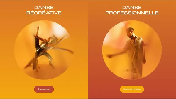 Découvrez nos artistes, oeuvres, cours et spectacles de danse - Landing design inspiration