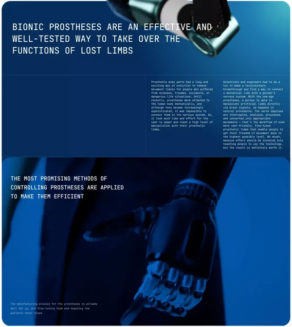 HP23 — prosthetics accessible to everyone - Landing design inspiration
