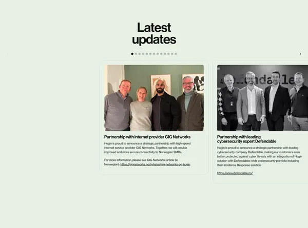 Hugin – Effortless cybersecurity. - Landing design inspiration