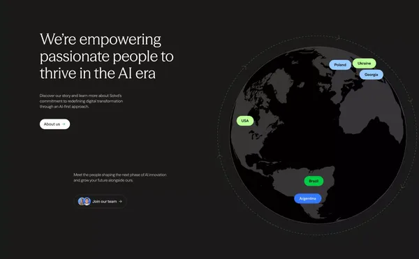 An AI-first advisory and digital engineering firm | Solvd - Landing design inspiration