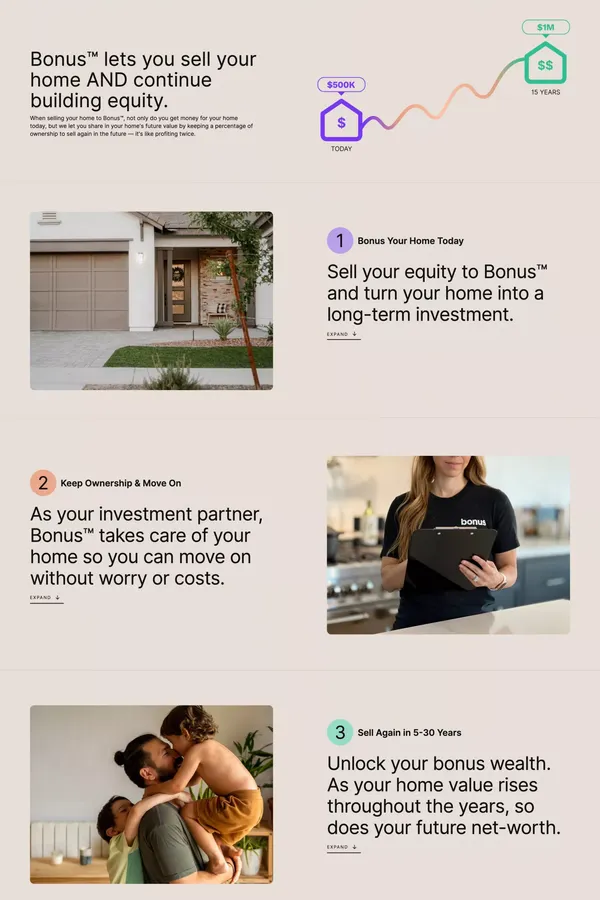 Bonus™ — The Smartest Way to Sell Your Home - Landing design inspiration