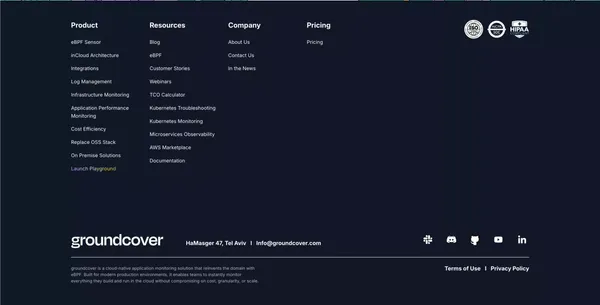 groundcover | Observability, for the Cloud. - Landing design inspiration