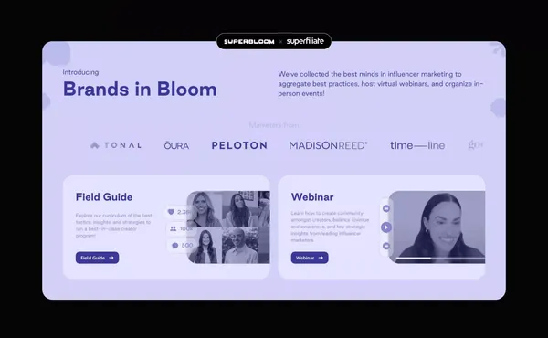 Superfiliate | Scale end to end influencer, affiliate and referral programs - Landing design inspiration