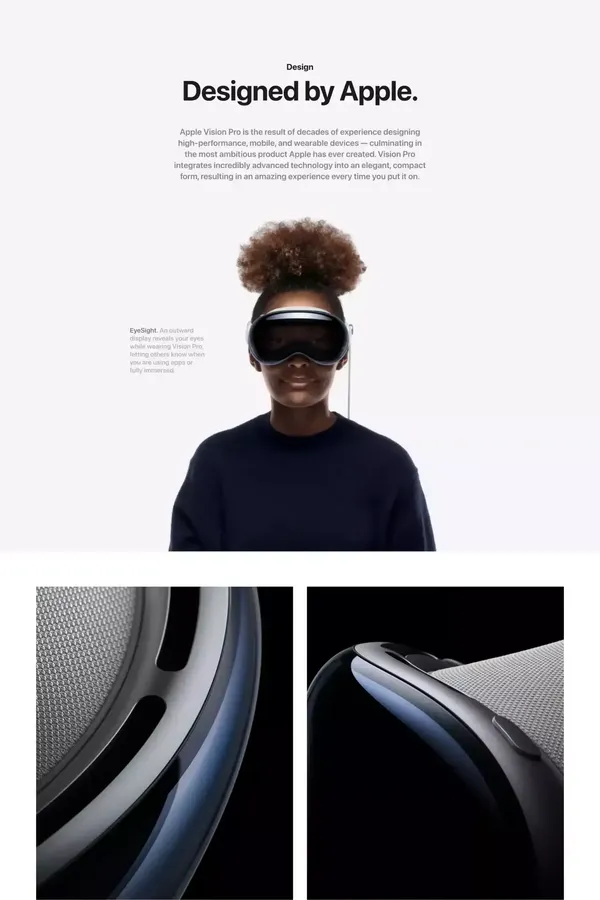 Apple Vision Pro - Apple - Landing design inspiration