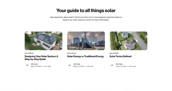 ION Solar | Solar that’s easy, efficient & stress free. - Landing design inspiration