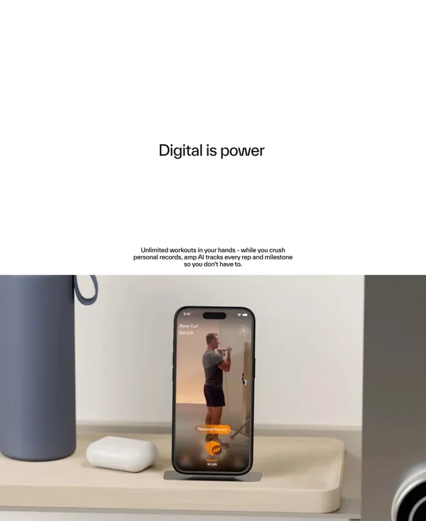 amp - the AI-powered fitness machine made for modern life - Landing design inspiration