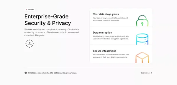 Chatbase | The complete platform for chat-based AI agents - Landing design inspiration
