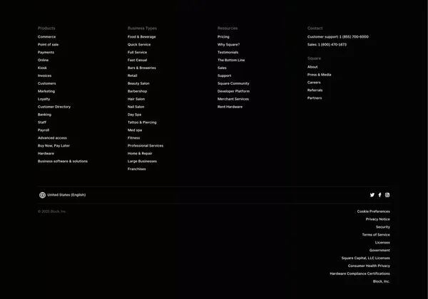 Power your entire business | Square - Landing design inspiration