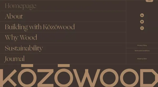 Kozowood - In balance with nature - Landing design inspiration