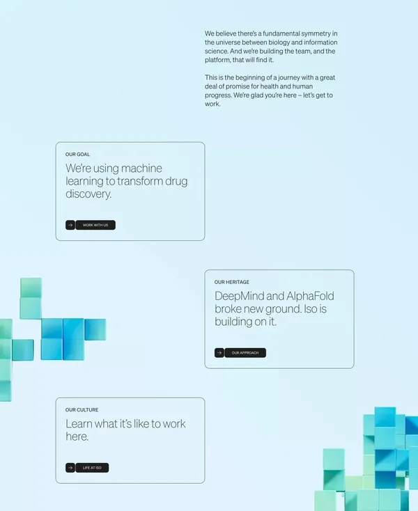 Reimagining Drug Discovery Process with AI - Isomorphic Labs - Landing design inspiration