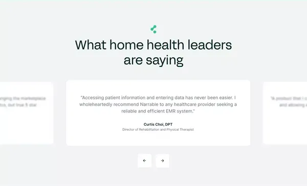 Narrable | The world of home health is changing. - Landing design inspiration