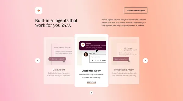 HubSpot | Software & Tools for your Business - Homepage - Landing design inspiration